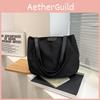 Stylish Black And White Canvas Tote Bag For Women With Spacious Large Capacity Design