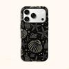Elegant Ocean Black Gold Starfish Seashell Coral Graphic Art Film Aesthetic Protective Shockproof Bumper Phone Cover For iPhone 14 15 16 Pro Max Plus