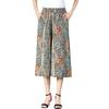 Middle Aged and Elderly Women's New Summer Half Skirt Cropped Pants Mom Elastic High Waist Wide Leg Pants Skirt Pants