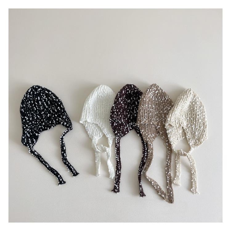 Cute Baby Girl Hat with Braids Brim Winter Warm Knitted Earflap Cap Fashion Beanie for Toddler Soft Yarn Crochet Infant Hat