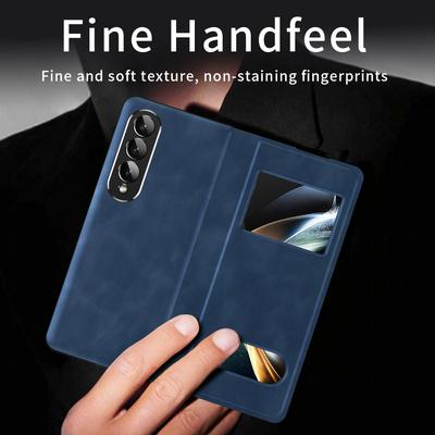 Anti -Shock Plain Leather Fashion Funda Case For Samsung Galaxy Z Fold 4 5g Fold4 Fold3 Fold 2 3 Fold2 Full Protection Cover