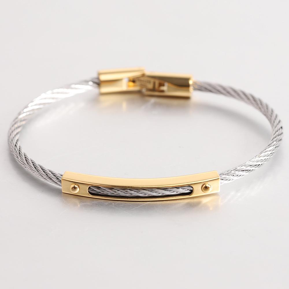 Versatile 5MM Titanium Steel Cable Wire Bracelet for Women - European & American Style