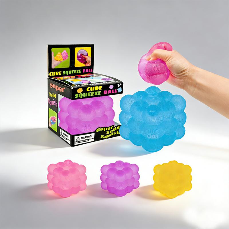 1-4Pcs New Three-Dimensional Candy Kneading Music Adult Kids Stress Relief Squeeze Sensory Toys Decompression Simulation Cube