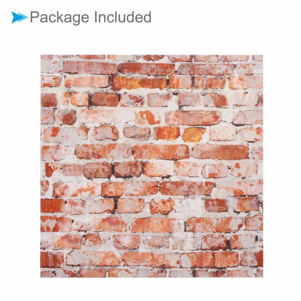 CoCud Puppenhaus Bodenbelag, 10 x 10 cm Quadratischer PU-Klebe-Miniatur-Puppenhaus Ziegelboden, Abnehmbar (rot) - (Verwenden: Puppenhaus Dekoration) 1 Blatt