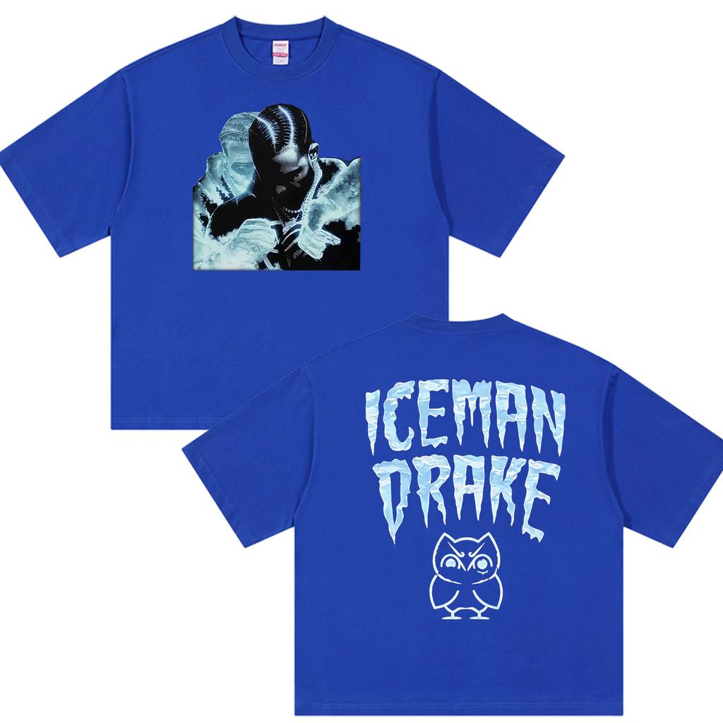 Rapper Drake Iceman Album Merch Shirt Men's Summer Fashion Gothic Clothing Y2K T-shirt Loose Oversized Cotton Tee