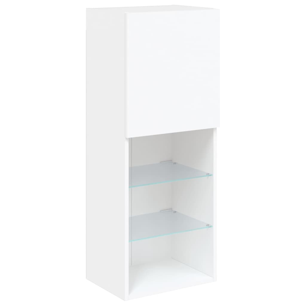 TV Cabinet with LED Lights White 40.5 X 30 X 102 Cm