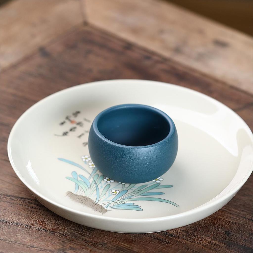Lote de 2 tazas de té de arcilla morada antiguas, hechas a mano, portátiles, pequeñas, personales, chinas, Zisha, Kung Fu, 50 ml