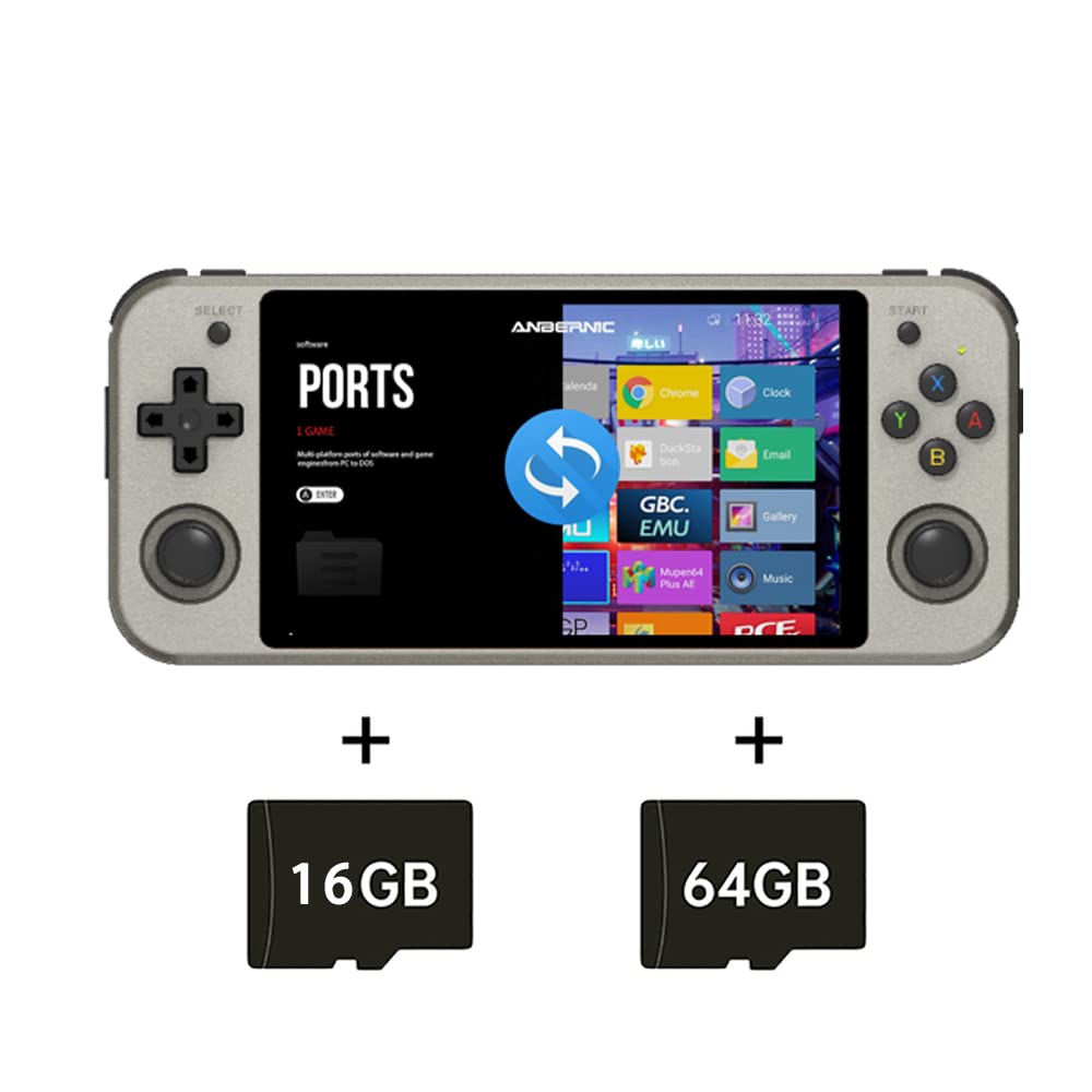 

Anbernic RG552 Whatsko Handheld Game RK3399 Dual System OpenSource Linux 3D OCA Full Screen Console, & Android, Two-Player Playback, Joystick,