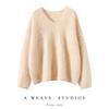 Women's V-Neck Slim-Fit Pure Cashmere Pullover Sweater - Soft & Luxurious Autumn/Winter Style