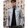 New men's stand-up collar PU leather jacket slim locomotive jacket autumn business casual ruffian handsome jacket