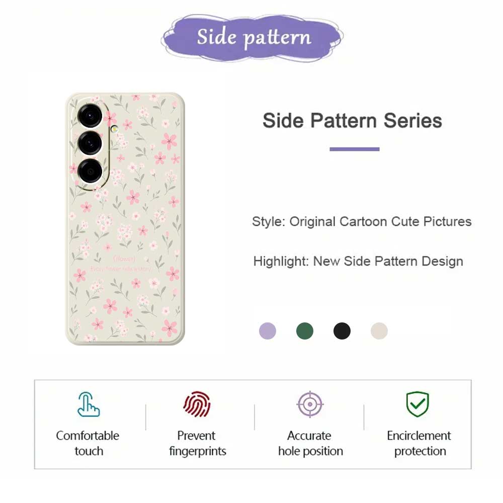 For Samsung Galaxy A56 5G Case Small Flower Pattern Printing Straight Edge TPU Phone Back Cover