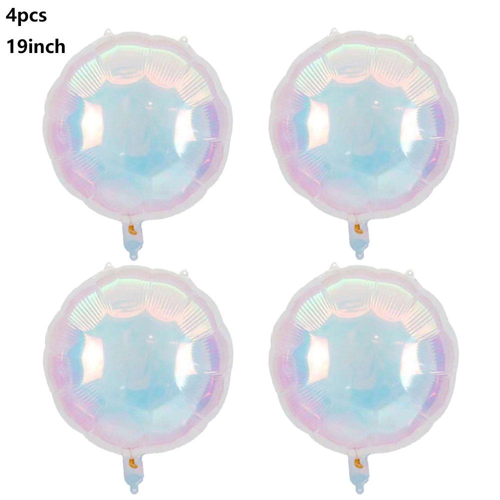 4pcs Iridescent Balloon Heart-Shaped Pentagram Butterfly Laser Transparent Balloon Birthday Wedding Party Decor Supplies