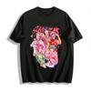 Kawaii Anime Boys Heart Print T-shirt Casual Loose Long Sleeve Top For Men Women Couple Wear Pure Cotton T-shirt