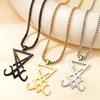 Europäischer Retro Edelstahl Lucifer Siegel Anhänger Halskette - Personalisierter Unisex Schmuck