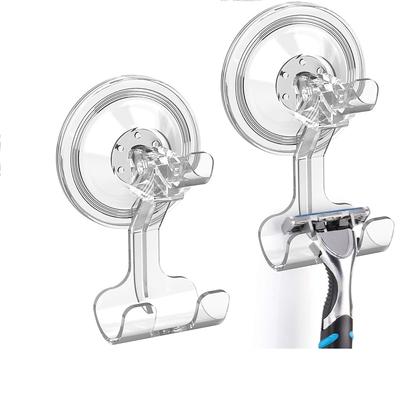 2 Suction Cup Hooks Detachable Reusable Shower Shaver Hooks Waterproof Strong Vacuum Suction Cup Hooks Storage Holder Hanger