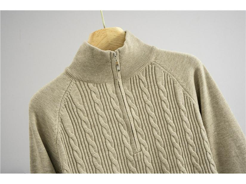 Women's Autumn/Winter Fashionable Knit Set: Half-Zip Sweater & Wide-Leg Pants