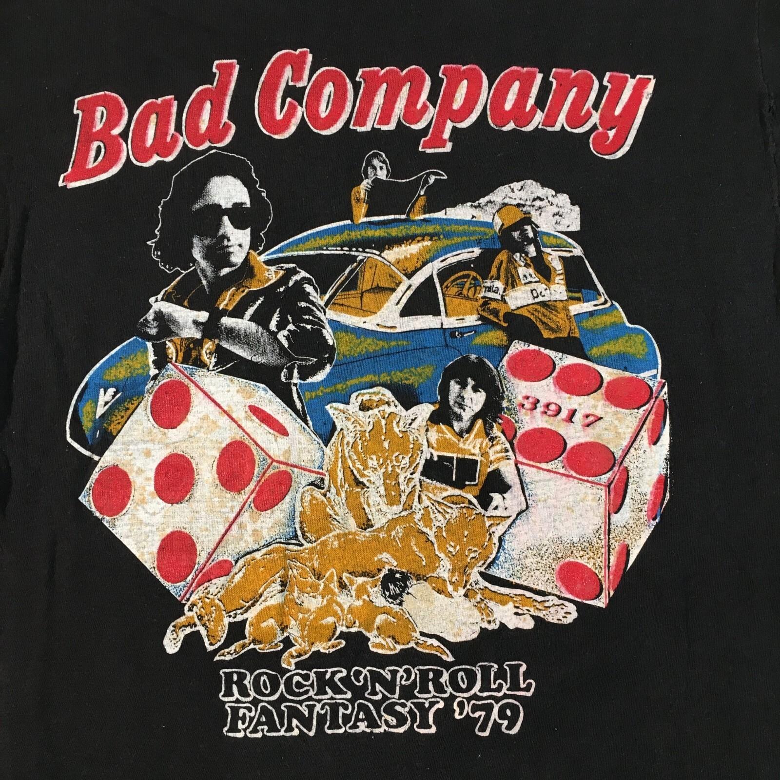 Vtg Bad Company Rock Band For Fans Cotton All Size Unisex Black Shirt CM179 S