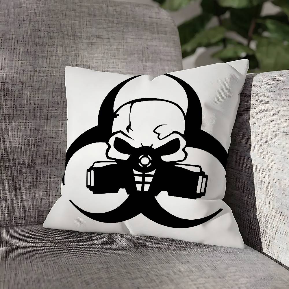 B-Biochemical C-Crisis Symbol Pillow Case For Sofa Decor Car Office Room Printing Cushion Cover Decorations and Protector
