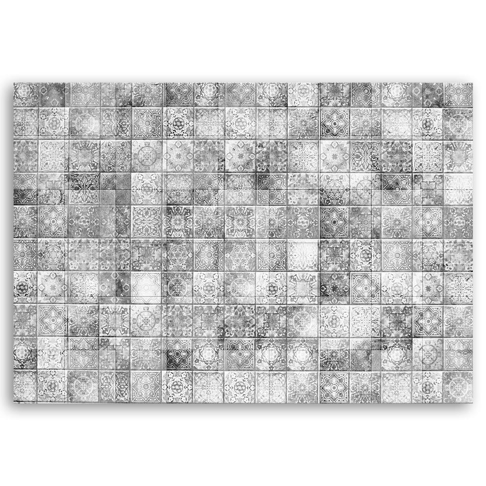 Canvas print, Oriental mosaic on grey tiles