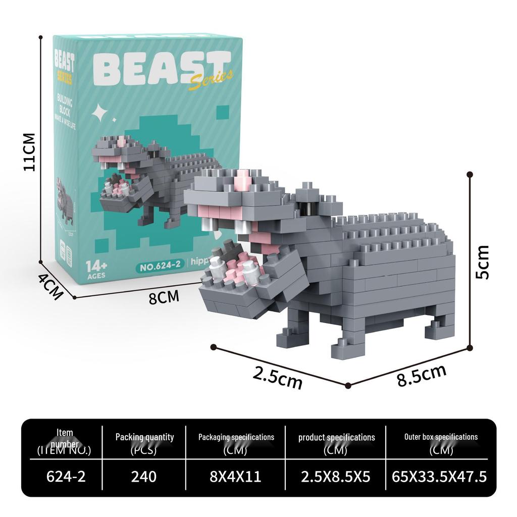 Fierce Beasts Building Block Model: Lion, Tiger, Black Panther, Gorilla - Educational Toy Gift