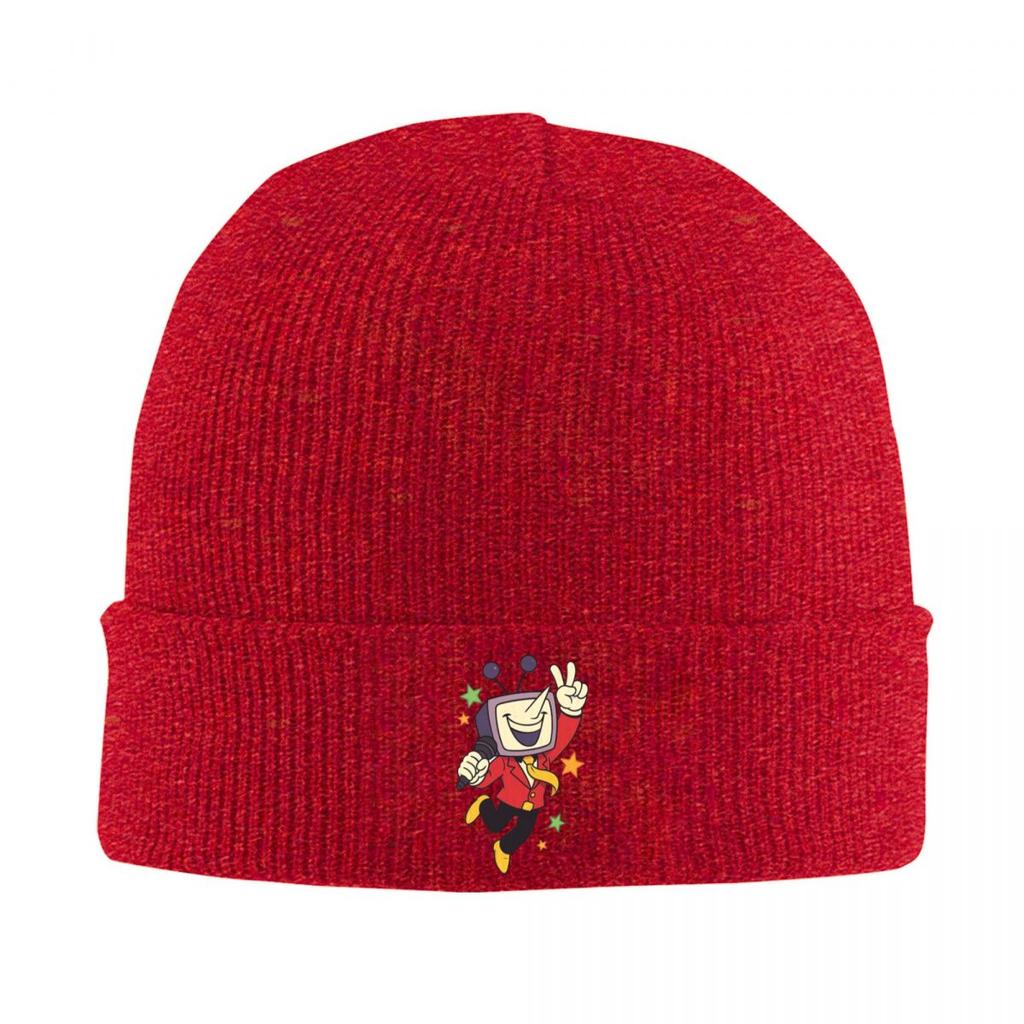Deltarune Tenna TV Time Warm Knitted Cap Fashion Bonnet Hat Autumn Winter Outdoor Beanies Hats for Unisex Adult