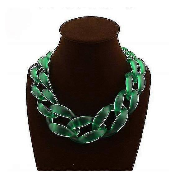 Vintage Resin Lackingone Acrylic Collar Chunky Choker Statement Bib Chain Necklace Pendants