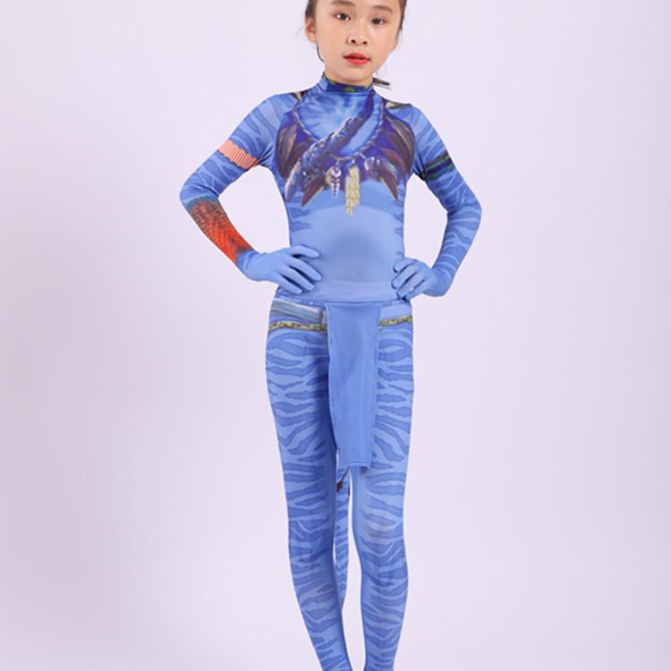 Avatar 3D Geprinte Staart Cosplay Kinderen Bodysuit