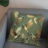 2D Exquisite Green Birds And Leaves Throw Pillow Pattern Cushion Cover Suitable For Sofa Bedroom Car Pillow Cover