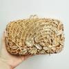 WHTUOHENG Luxury Crystal Evening Clutch Purses Women's Diamond Metallic Wedding Purse Champagne Silver Party Bag Flower Handbags