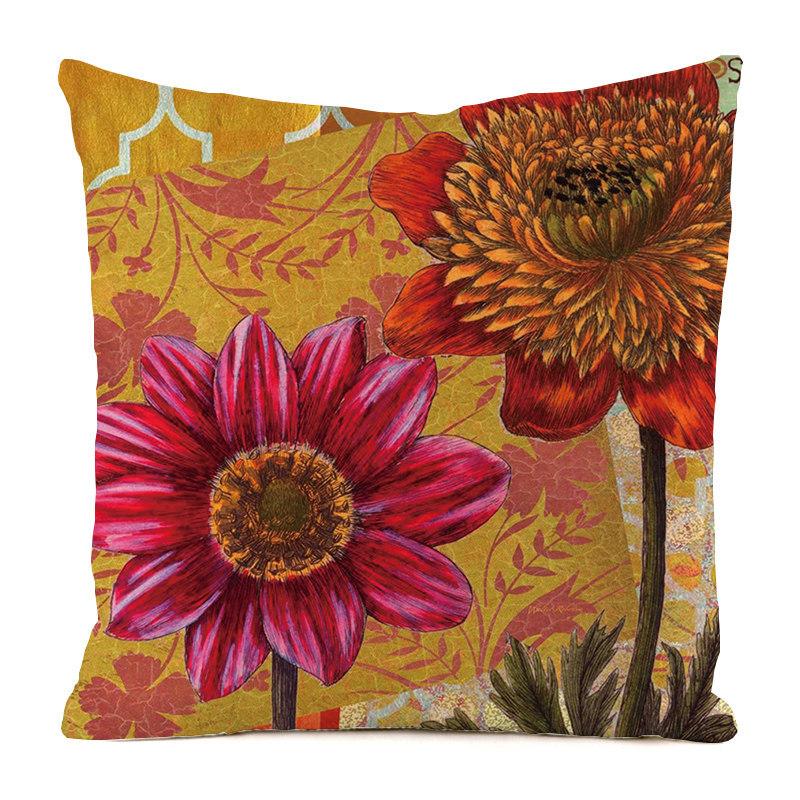 Heimdeko Bunte Blumen- und Schmetterlingsdruck Kissenbezüge Muster Kissenbezug Geeignet für Sofa Schlafzimmer Auto Kissenbezug