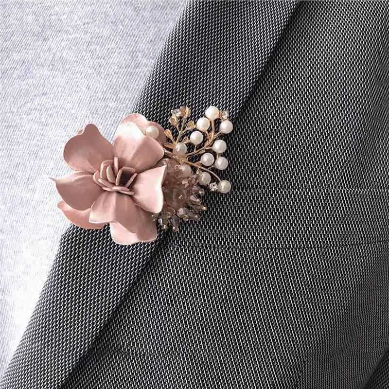 Розовый кружевной высококлассный браслет-бутоньер для невесты, подружек невесты и сестер Standard