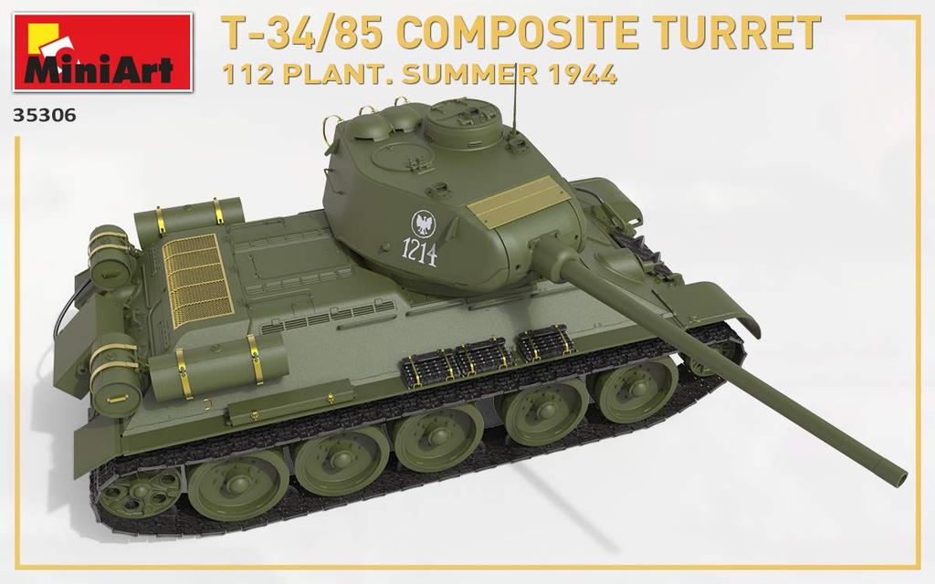 MiniArt Scale Soviet Composite Factory Summer Plastic Model Kit MA35306 1/35 T-34-85 Turret, No. 112, 1944,