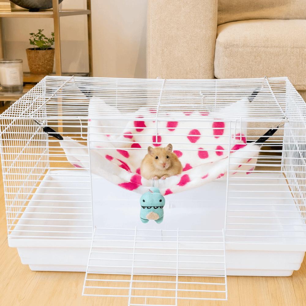Warm Hamster Hammock Double-layer Small Pet Hanging Beds Cute Hamster Habitat Pet Cage