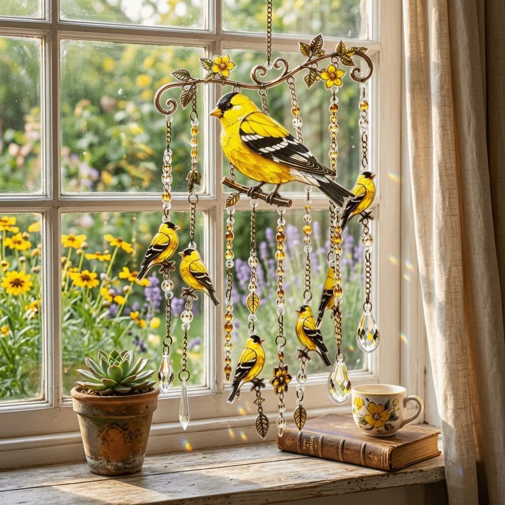 Bunte Vogel-Hängeornamente 2D Flach Hausdekoration Bastelarbeiten Kolibri Windspiel Hof