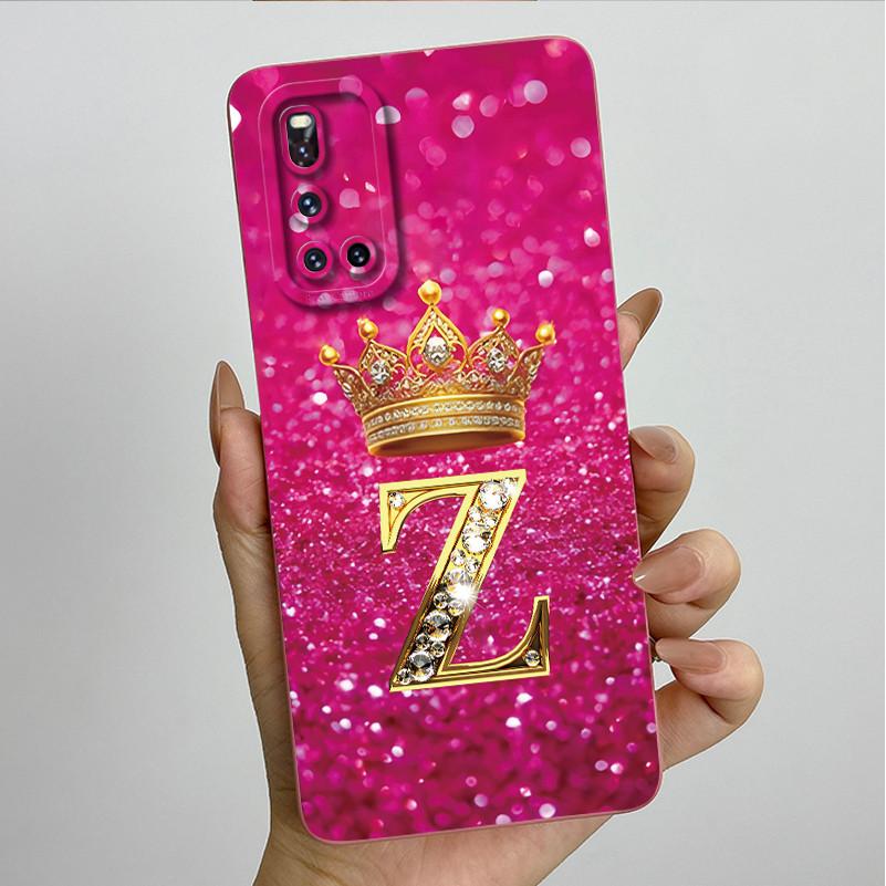 For Vivo V19 1933 Case Luxury Crown Letters Couple Liquid Silicone Soft Phone Cases For Vivo V 19 Camera Protection Back Cover