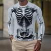 Men's Halloween Long Sleeve Neck T-Shirt for Costume Party