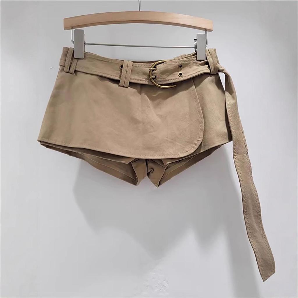Retro Khaki Slimming Mini Skirt for Women - Autumn 2026 Edition: Anti-Exposure, Versatile, Hip-Hugging Design
