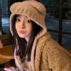 Women's Autumn Winter Cute Bear Ear Wool Hat - Warm, Versatile, Face Slimming, Plush Ear Protection