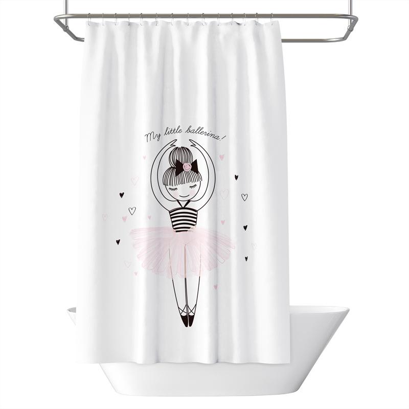 Bathroom Thickened Waterproof Curtain Mildew Proof Shower Curtain Shower Partition Curtain Shower Curtain Bathroom Curtain Free Perforation