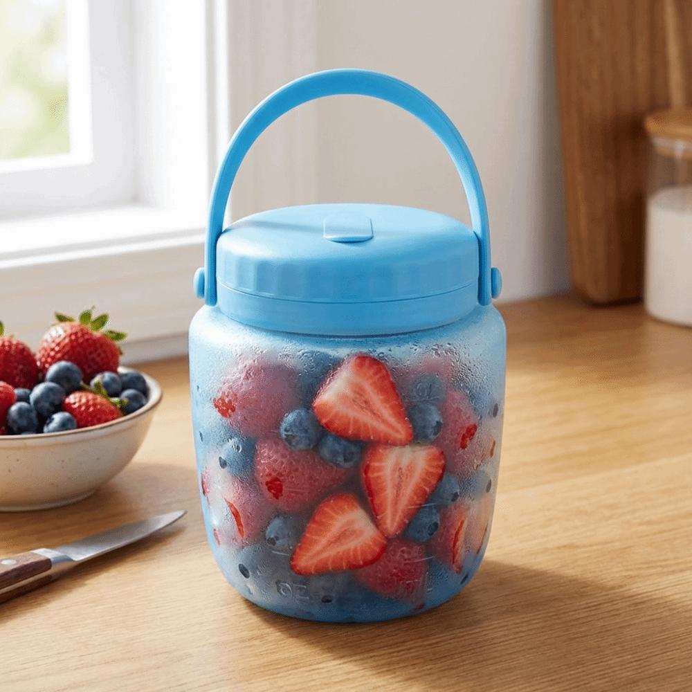 Leak-Proof Silicone Food Storage Containers Large Caliber Heat Resistant Food Airtight Bags with Handle Beverage Juice Cup