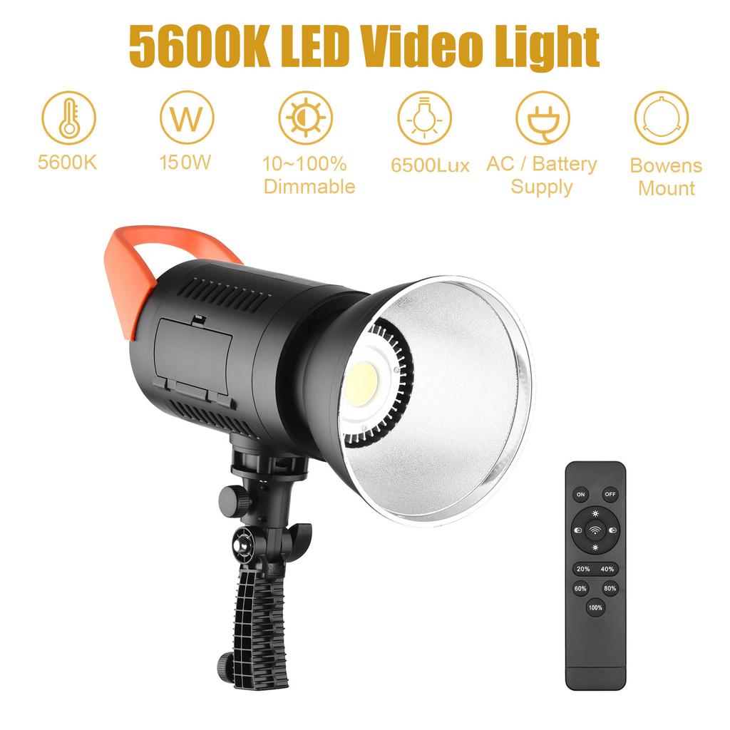 150W LED Video Light 5600K   Dimmable   Mount Continuous Light with Reflector Remote Control for Product Portrait Wedding Photography
