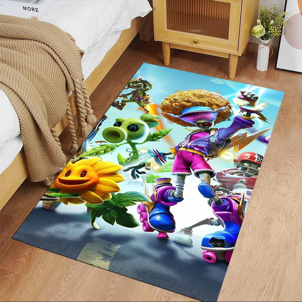 Plants Vs. Zombies Floor Rug Office Rug Design for Study room Game Room Bedrooms Playrooms Antislip Carpet Anime Office Decor Spiritual Gift