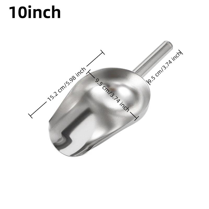 Stainless Steel Ice Scoops Food Grade Material Thickened Handle Ice Cube Scoop For Home Bar Restaurant Daily Use