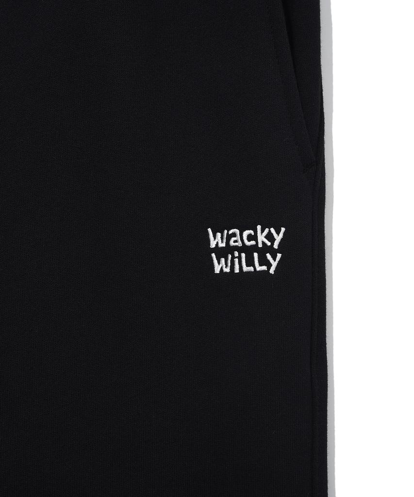 WACKY WILLY Signature Sweat Semi-Wide Pants Black