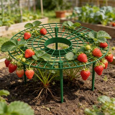 Circular Strawberry Rack Garden Supplies Strawberry Planting Tray Anti Rotten Fruit Bracket Green Plant Support Frame Stand