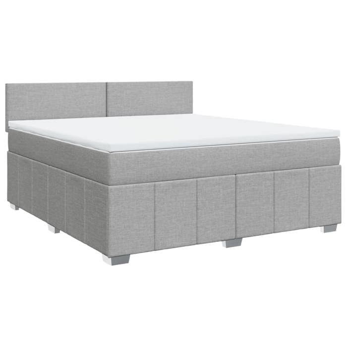 Maison Exclusive - Sommier à lattes de lit avec matelas Gris clair 180x200cm Tissu