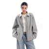 Early Autumn Korean-Style Women's Hooded Sweatshirt Jacket - Loose Fit with Edge Stitching Design