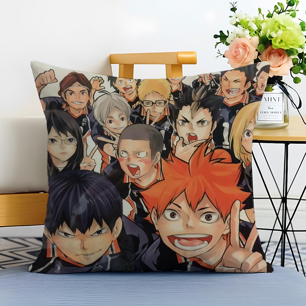 HHaikyuu Cushion Cover Washable Linen Pillowcase Soft  for Sofa Bed Cozy Home Room Decor