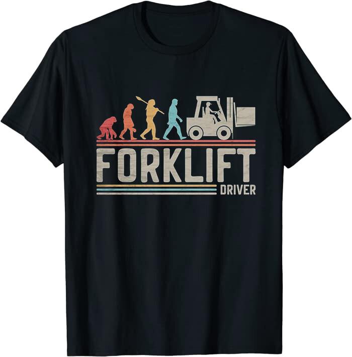 Forklift Driver Evolution Funny Fork Lift Truck Operator Classic T-Shirt XXXXL