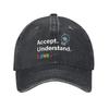 Unisex Autism Awareness Respect Love Support  Print Hat Vintage Distressed Denim Washed  Baseball Cap Adjustable